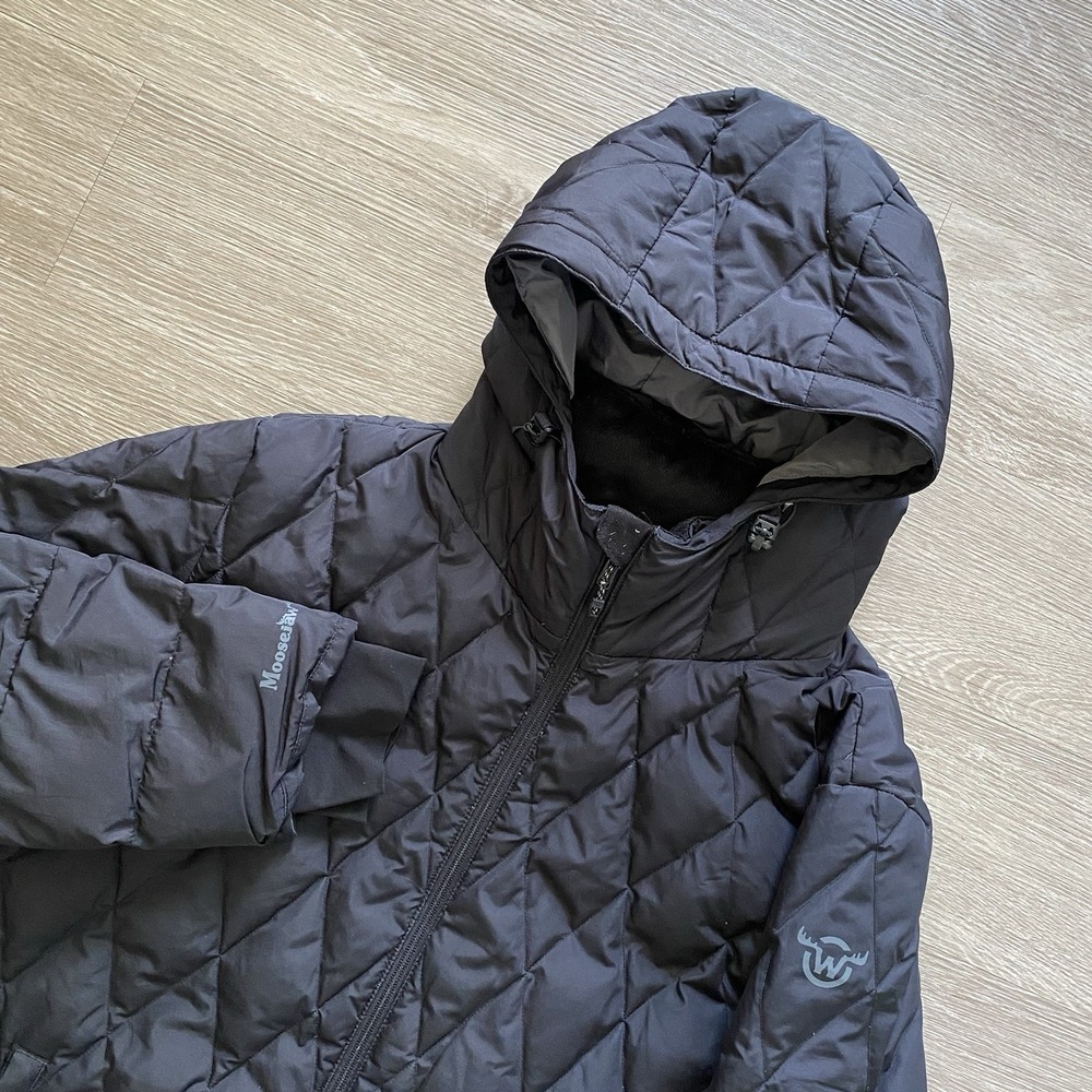 Moosejaw Woodward Longer Full Zip Down Jacket Women 3X Black Hiking Outdoor READ